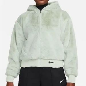 Nike Teal Faux Fur Jacket - Many Sizes - Retail $175! Brand New Tagged🏷️